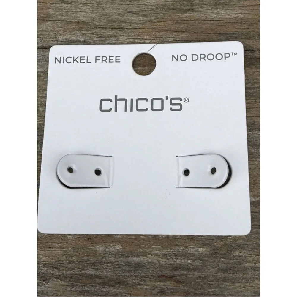 Chico's Leather Half-Moon Hoop Earrings New NWT Boho Western